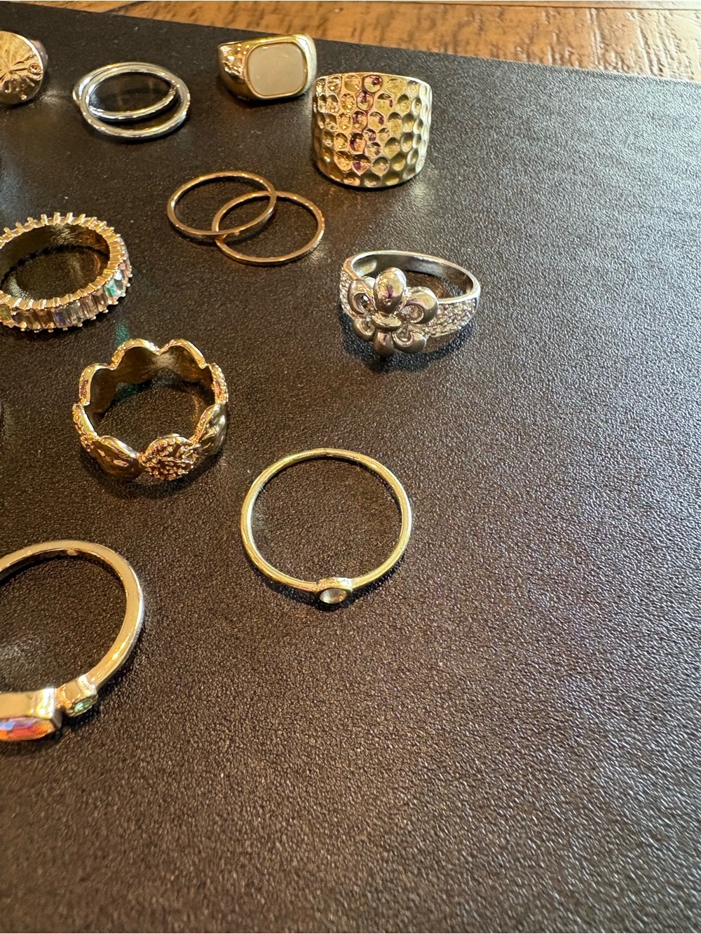 Gold and Silver Mixed Metal Stackable Rings Set - Versatile Women's Jewelry - Picture 2 of 6